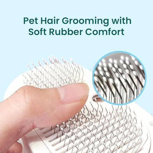 3 In 1 Steam Grooming Brush for Cats & Dogs, USB Rechargeable Hair Removal Comb with Spray Mist, Includes 200 ml Shampoo f...