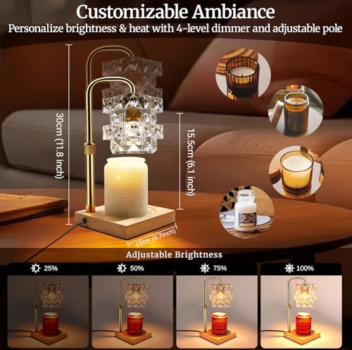 Alpharan Candle Warmer Lamp with Timer - Electric Wax Warmer for Home Desk Decor, Birthday Gifts for Women Mom Men, House ...