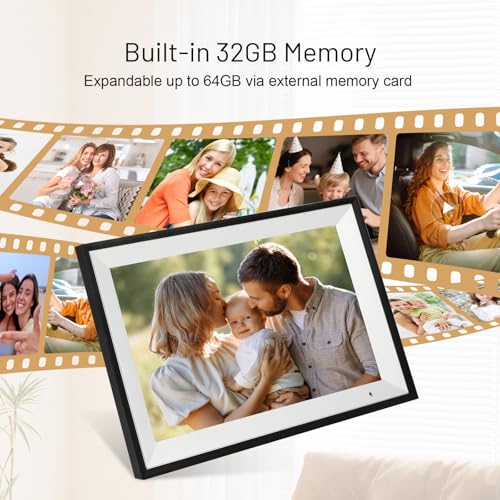 AEEZO Digital Picture Frame, 10.1 Inch Digital Photo Frame with 1280 * 800 HD IPS Touch Screen, Smart Digital Frame Built-...