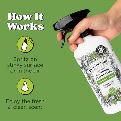 Pet-Pourri Smell Ya Litter Cat Litter Deodorizer Spray, Purrfectly Bamboo 3.4 Fl Oz, Up to 170 Uses, Pet Odor Remover with...