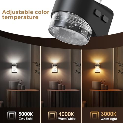 L LOHAS LED Night Light, Bubble Night Lights Plug into Wall,2 Pack 3000K/4000k/5000K Adjustable Color Temperature Night Li...