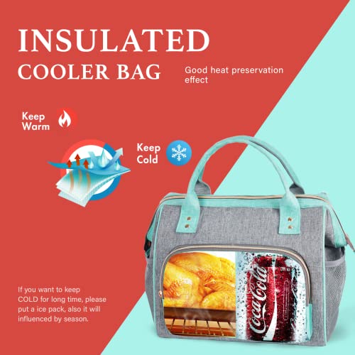 IDEATECH Large Insulated Lunch Bag for Women -12L Adult Lunch Box Wide Opening with Shoulder Strap - Leakproof Cooler Tote...