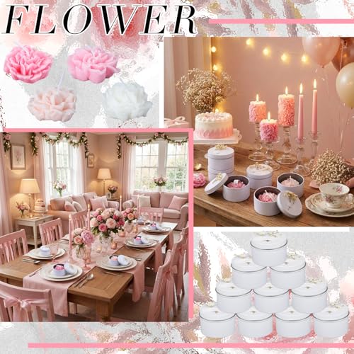 Threlaco 12 Pcs Bridesmaid Gift Scented Candles Wedding Bridesmaid Proposal Candle Soy Wax Flower Candles Sets for Women M...