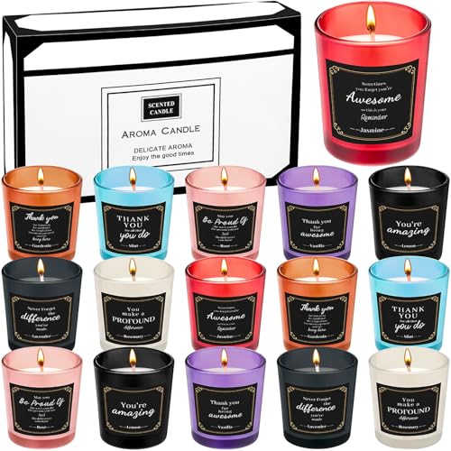 MTLEE 16 Pack Scented Candles Gifts Set Aromatherapy Soy Wax Candles Bulk Scented for Bridesmaid Birthday Valentine Mothe...