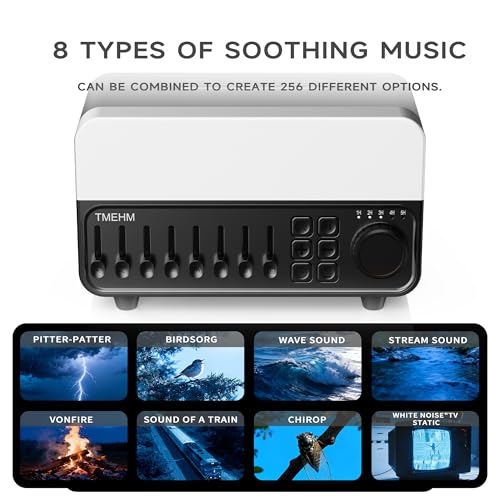 4-in-1 Sleep Sound Machine with White Noise & 8 Nature Sounds, Bluetooth Speaker, Night Light & Aroma Diffuser with Timer ...