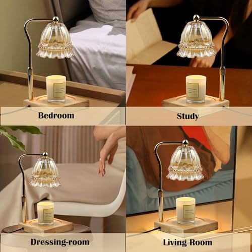 Candle Warmer Lamp with Timer Dimmable, Height Adjustable Scented Wax Melts Warmer, Electric Flameless Candle Warmer for C...