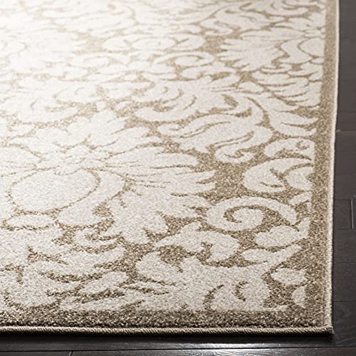 SAFAVIEH Amherst Collection Area Rug - 6' x 9', Wheat & Beige, Floral Damask Design, Non-Shedding & Easy Care, Ideal for H...