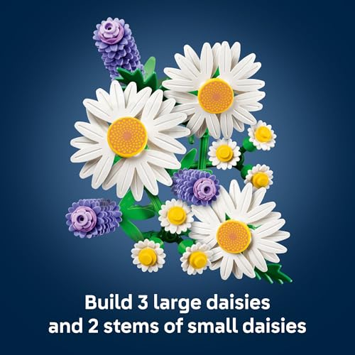 LEGO Botanicals Daisies Building Toy - Artificial Flowers Crafting Kit for Girls & Boys, Ages 9+ - Kids Room Decor for Boo...