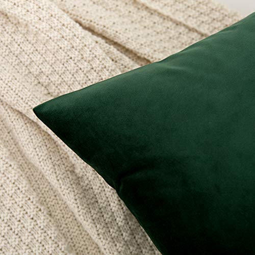 RainRoad Dark Green Decorative Throw Pillow Covers Cushion Cover Pillow Case for Sofa Couch Bed Chair,Soft Square Dark Gre...