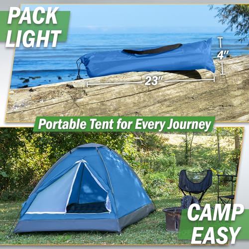 2 Person Outdoors Camping Tent with Rain Fly and Carrying Bag - Lightweight Outdoor Pop Up Tents for Camping Essentials, M...