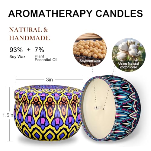 Scented Candle Gift Set, 12 Pack, 300 Hour Long Lasting Soy Wax Fragrance Set, Birthday for Women with Gifts Box.