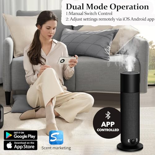 Smart Waterless Essential Oil Diffuser, Scent Air Machine for Home, Aromatherapy Scent Diffuser with Roy Tranquility Oil, ...