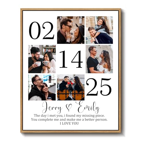 Custom Couple Canvas Personliazed Valentines Day Gifts for Him/Her Customized Anniversary Birthday Gifts for Boyfriend/Gir...