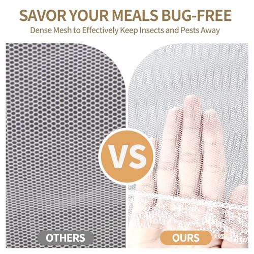 NEPAK 6 Large and Tall Food Covers, 17"x17" Food Tents Food Covers for Outdoors,Pop-up Mesh Food Covers Nets for Outside,S...
