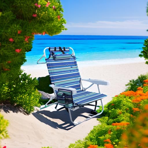 Yestomo Beach Chairs for Adults Heavy Duty, Compact Portable Lay Flat Folding Chair with Backpack Straps and Large Cooler ...