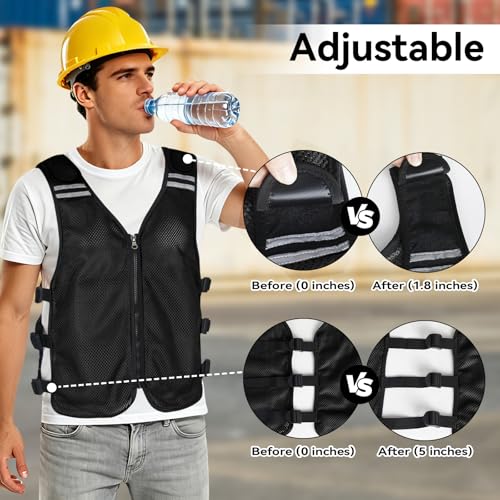 KkaFFe Cooling Vest for Hot Weather, Adjustable Cooling Jacket Safety Vest/Running Lightweight Vest/Reflective Vest/Ice Vest