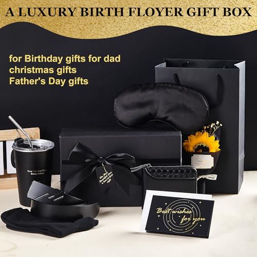 Domivra luxury gift set, specially designed for men, includes 9 items. The black premium gift box contains a thermos, leat...