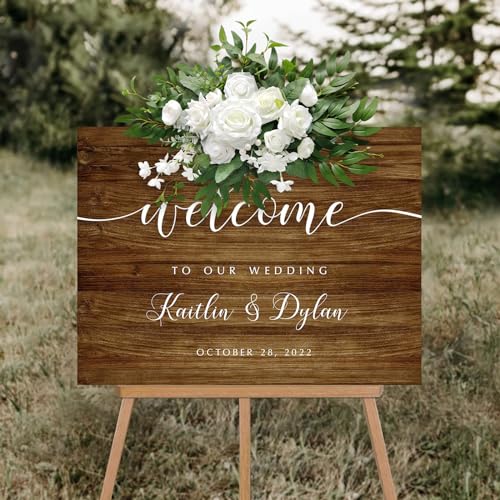 Roahosy Artificial Flower Swag, Wedding Sign Flowers White Rose Flower Arrangements for Wedding Ceremony Reception Entranc...
