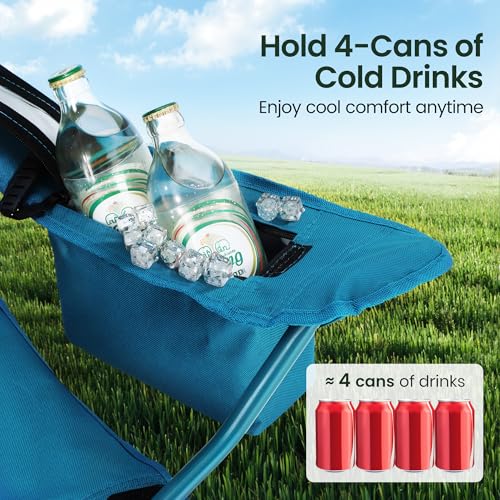 HIGH POINT SPORTS 2 Pack Portable Camping Chair for Adults, Folding Outdoor Camp Chair Lightweight Lawn Chairs Folding Col...