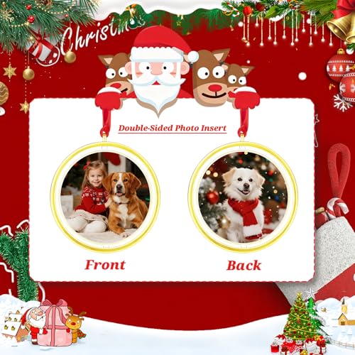 Taybonds Spinning Double Sided Photo Ornament, Decorative Picture Frame Hanger for Photos, Clear Hanging Picture Frame, Ro...