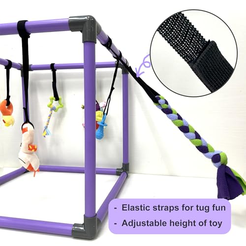DOZZOPET Puppy Play Gym for Small Dogs with 8 Hanging Toys, Jungle Playground with Interactive Funny Enrichment Toys to Ke...
