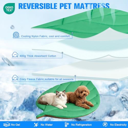 EXPAWLORER Dog Cooling Mat, Double-Sided Cooling Pad for Dogs Cats Kitten,33"x21"Thick & Durable Portable Pet Bed for Summ...