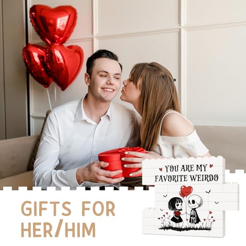 IDELTIME Anniversary Sign Gifts for Men Women, Gothic Building Blocks Puzzle Plaque, Romantic I Love You Birthday Gifts fo...