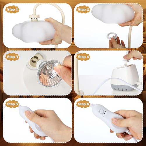 Glooglitte Cloud Candle Warmer Lamp with Timer Dimmer Mother's Day Cute Warming Lamp Adjustable Wax Melt Light Bedside Tab...