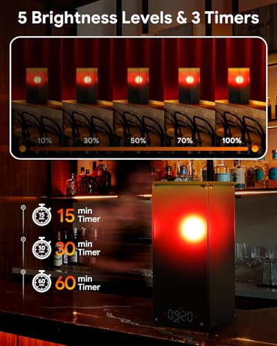 Sunset & Sunrise Table Lamp, Dimmable Ambient Desk Lamp with 6 White Noise Sounds, Touch & Remote Control with Timer for B...