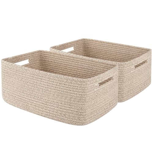 OIAHOMY Storage Basket for Shelves, Closet Cube Storage Bins Baskets for Clothes Blanket Towels, Baby Nursery, Toy Baskets...