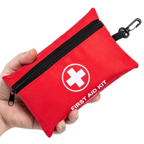 Atickyaid Mini First Aid Kit - 140 Piece Small First Aid Medical Kit for Car, Home, Office, Travel, Camping, Sports, Outdo...
