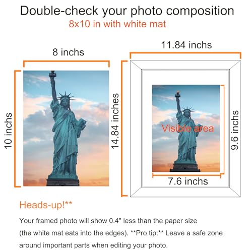 SESEAT 11x14 Picture Frame Set of 10, Display Pictures 8x10 With mat or 11x14 Prints Without Mat, Wall Mounting,Black