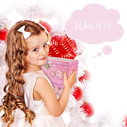RR ROUND RICH DESIGN Kids Musical Jewelry Box for Girls with Drawer and Jewelry Set with Ballerina Theme - Swan Lake Tune ...