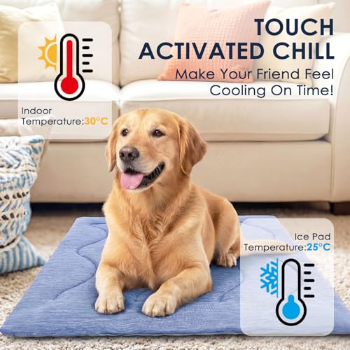 Dog Cooling Mat, Portable & Durable Cooling Mat for Dogs, Physical Heat Absorption, Anti-Slip Cooling Bed for Large Dogs 6...