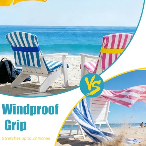 Exqusdy 2 in 1 Sand Remover for Beach + Elastic Towel Bands for Cruise Chair – Powder Puff with Talc-Free Formula, Windpro...