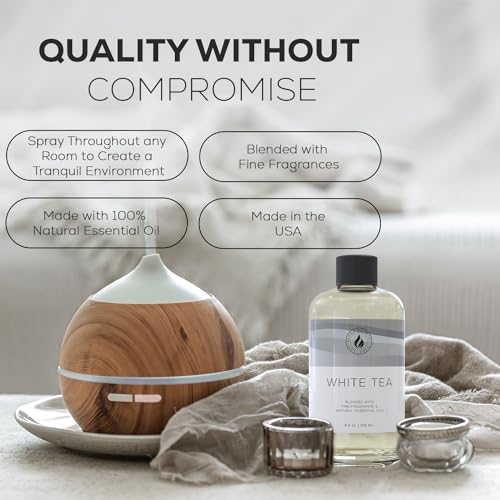 Aroma Country White Tea Diffuser Oil - Luxury Essential Oils for Diffuser Refill & Air Freshener Room Spray, Long-Lasting,...