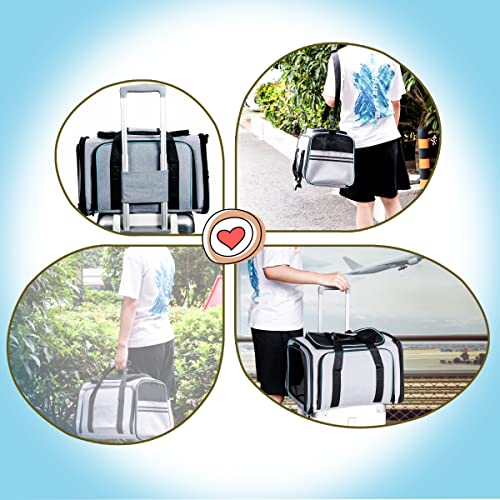 Cat Dog Carrier - Airline Approved Expandable Soft-Sided Pet Carrier with Removable Fleece Pad and Pockets, for Cats/Puppy...