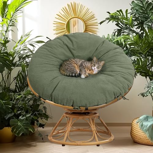 ANMINY Papasan Cushion Cover ONLY Thick Soft Velvet Slipcover for Papasan Cushion, Removable and Machine Washable Round Ch...