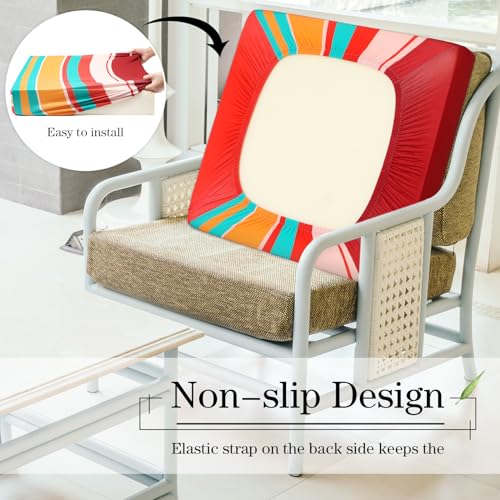 Newwiee 8 Pcs Patio Stretch Sofa Cushion Cover Outdoor Cushion Covers Replacement Patio Furniture Couch Slipcovers Chair S...