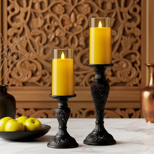 Homemory Realistic Flickering Flameless Candles, Battery Operated Candles, LED Fake Electric Candle with Remote Control an...