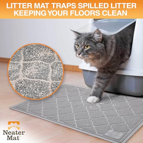 Neater Pets Neater Mat Cat Litter Rug, Thick & Durable Cat Mat for Litter Box, Trapper Pad Catches Mess to Protect Indoor ...