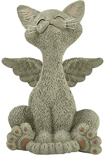 5" Bereavement Cat Angel Figurine – Resin Memorial Kitty Statue with Wings – Whimsical Pet Loss Keepsake Gift for Cat Love...