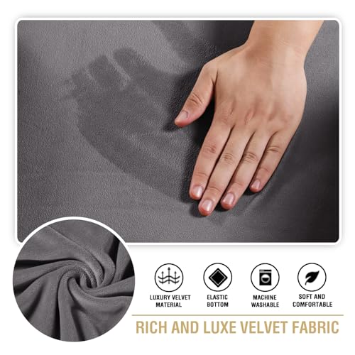 H.VERSAILTEX Stretch Velvet 2 Piece T Cushion Sofa Slipcovers - Individually Fitting Cushion Covers for 2 Cushion Couch - ...