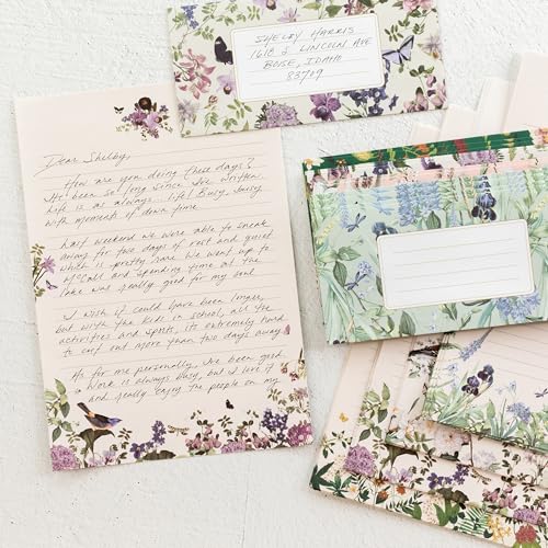 Beautiful Stationery Set with Envelopes - Premium-Quality, No-Bleed Lined Letter Writing Paper with Elegant Floral Designs...