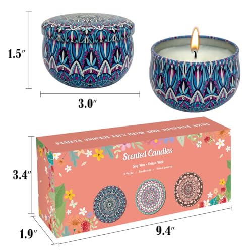 Scented Candles Gifts Set of 3, Soy Wax Gift Set Candle for Home Scented,Birthday Gifts, Christmas, Anniversary, Valentin...
