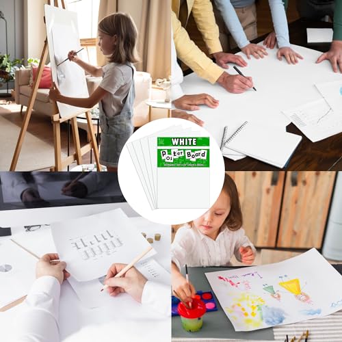 pmybupo 50Pcs White Poster Board,14inx18in White Poster Paper Blank Graphic Display Board Poster Board Bulk for School Art...