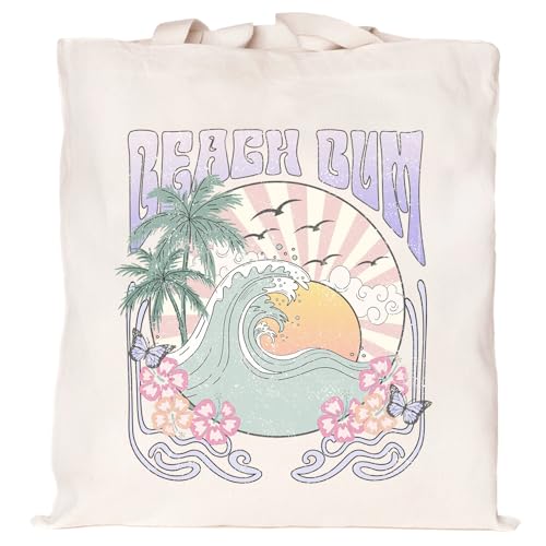 Kimoli Canvas Tote Bag Aesthetic Cute Beach Bag Reusable Grocery Shopping Bags Totes for Women Inspirational DM12C