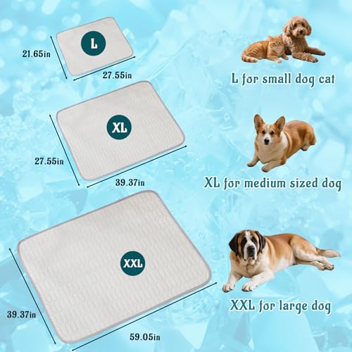 PWMENLK Cordless Cat Window Perch, Cats Dogs Hammock Cooling Mat, Summer Ice Silk Pad for Animal, Washable Chew-Proof Slee...