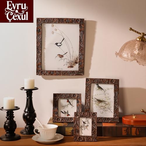EvruCexul 8x10 Vintage Picture Frame - Antique 8x10 Picture Frame brown, Fancy 8 X10 Frames For Wall Hanging,Victorian Pho...
