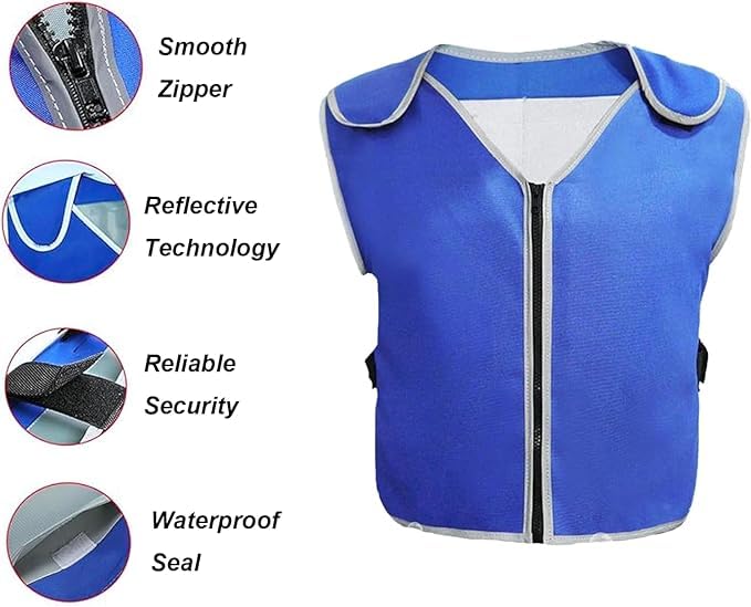 Ice Vest, Cooling Vest for Men Women with 26 PCS Ice Packs, Reflective and Adjustable Ice Vests for Hot Weather in Summer